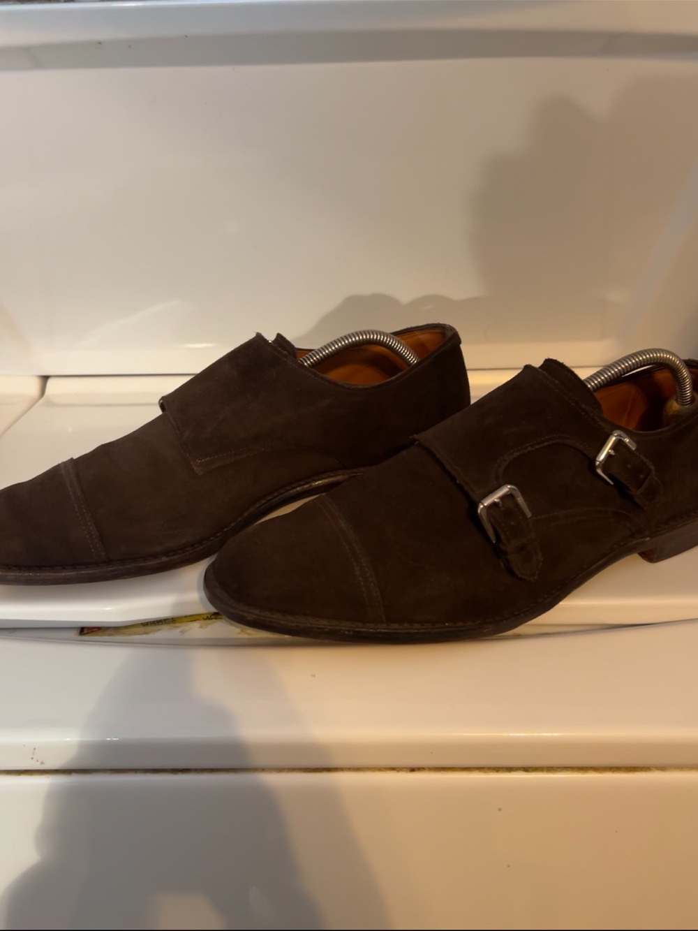 Polo by Ralph Lauren Men's Double Monk Strap Suede Oxfords - Dark Brown